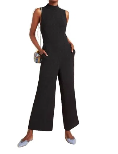 Eva Franco Charley Mock Neck Jumpsuit In Black In Black