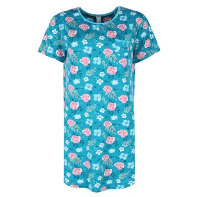 Pj Couture Women's Tropical Floral Sleep Shirt In Blue