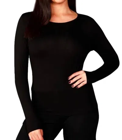 French Kyss Scoop Top In Black In Black