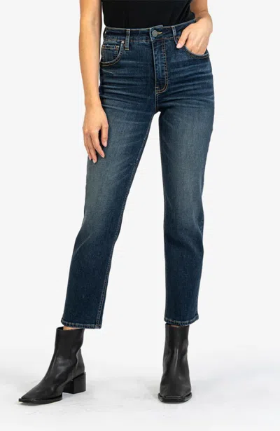 Kut From The Kloth Elizabeth High Rise Straight Leg Jean In Resounding Dark Wash In Multi