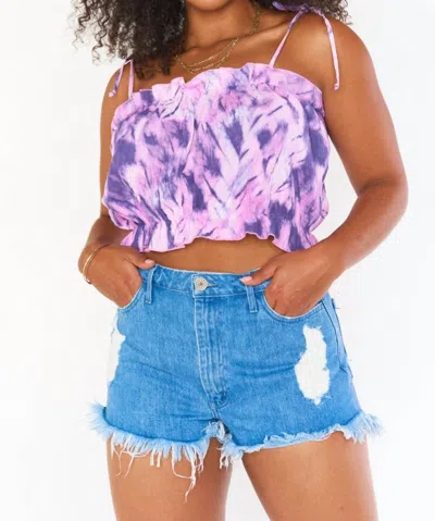 Show Me Your Mumu Keen Crop Top In Purple Tie Dye In Multi