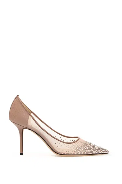 Jimmy Choo Love 85mm Crystal-embellished Pumps In Beige