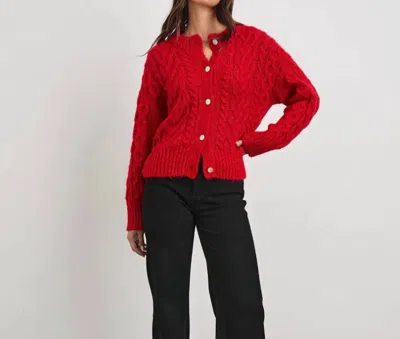 Rails Amelie Cable-knit Cardigan In Red