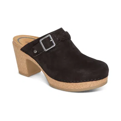Aetrex Women's Corey Heeled Clog In Black In Black