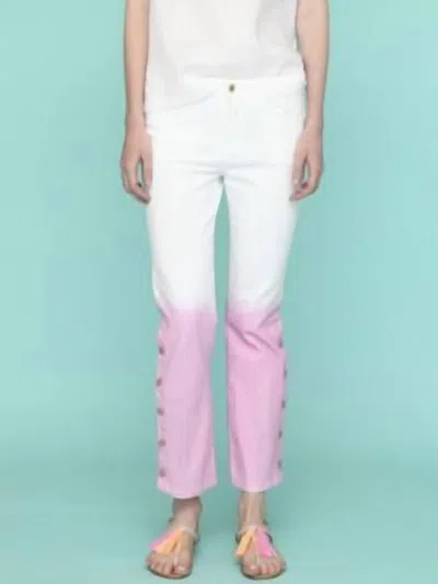 Vilagallo Fab Trouser In Pink/white In Multi