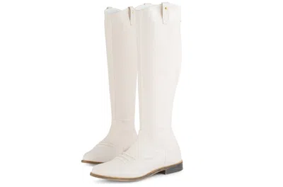 Melyann Mase Boots In Ivory Leather In Multi