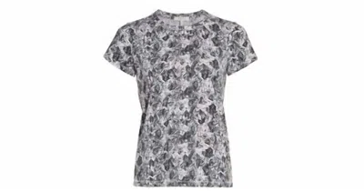 Rag & Bone Women All Over Snake Tee Short Sleeve Crew Neck Cotton T-shirt In Black/white In Multi
