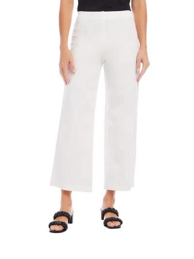 Shop Fifteen Twenty Wide Leg Cropped Pants In Off White
