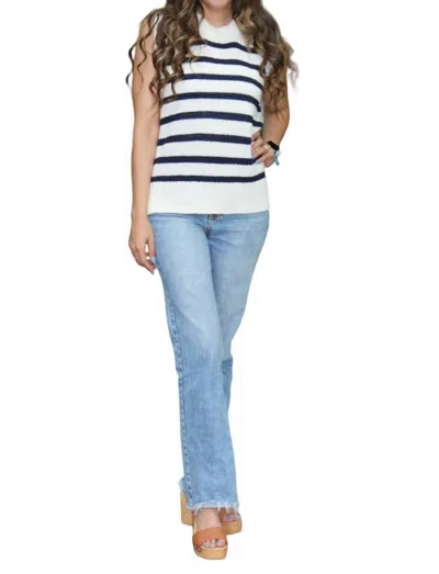 The Greii Striped Sleeveless Sweater In White/navy In Multi