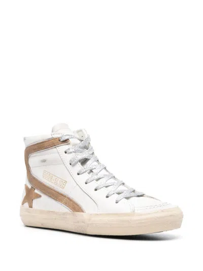 Golden Goose Sneakers In White/tabacco