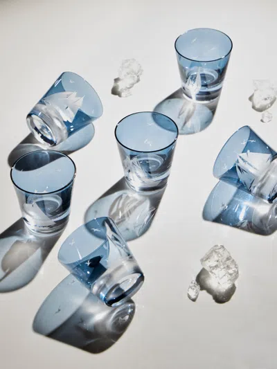 Artel Golden Age Of Yachting Hand-engraved Crystal Shot Glasses (set Of 6)  Abask Gift Set