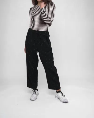 Baci Striped Wide Leg Pant In Black In Black