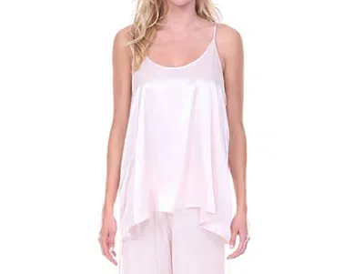 Pj Harlow Babe Satin Cami With Pleated Front And Adjustable Straps In Blush In Gold
