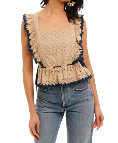 Allison New York Callie Top In Sand In Beige