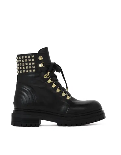 Beautiisoles By Robyn Shreiber Mary Leather Boot In Black In Black