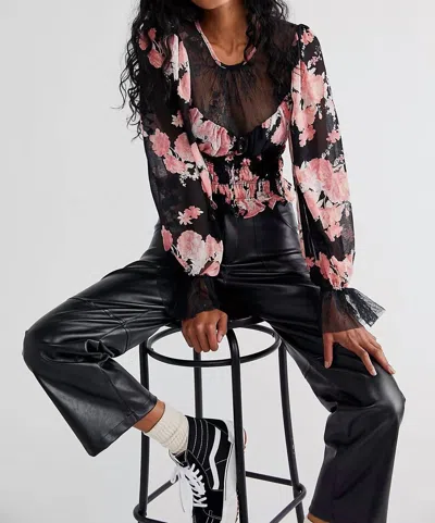 Free People Daphne Blouse In Midnight Combo In Multi