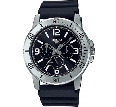 CASIO & VINTAGE CASIO MTP-VD300-1BUDF MEN'S BLACK DIAL RESIN STRAP WATCH 
