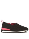 Hogan Rebel Glittered Wool Blend Slip-on Sneakers In Nero