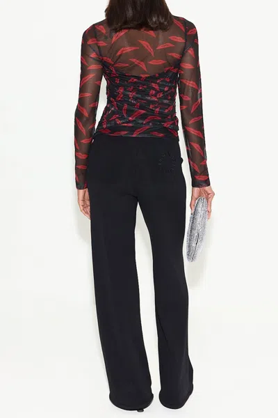 Simon Miller Kinny Mesh Top In Lip Print