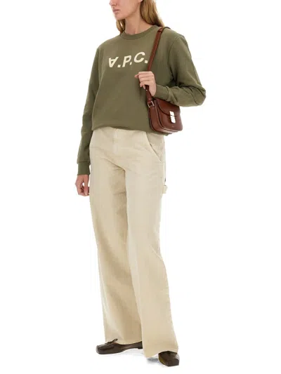 Apc A.p.c. Crew Neck Sweatshirt With Bold Logo