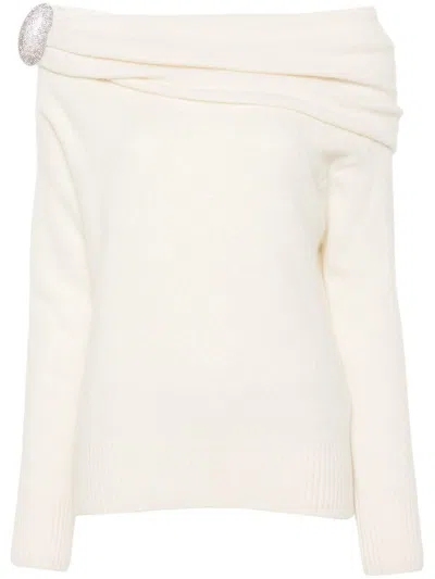 Giuseppe Di Morabito Off-the-shoulder Alpaca-blend Jumper In White