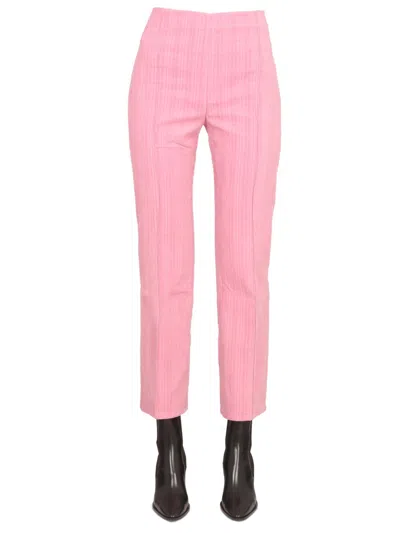 Baum Und Pferdgarten Neah Striped Cotton Straight Trousers In Pink