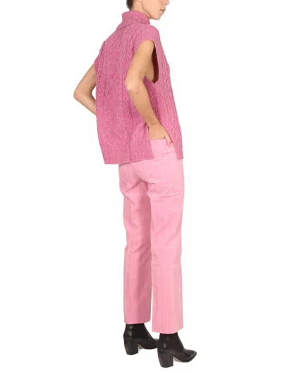 Baum Und Pferdgarten Neah Striped Cotton Straight Trousers In Pink
