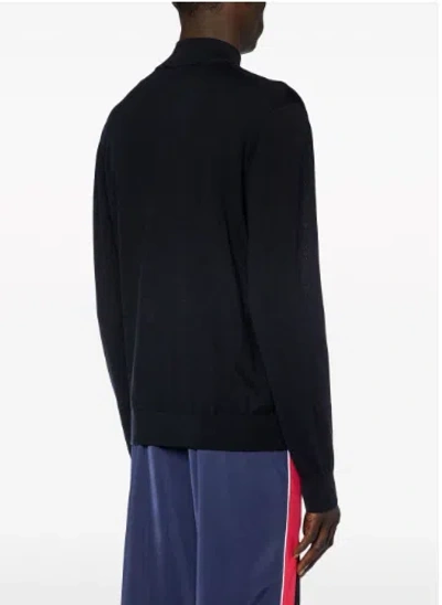 Diesel Black High Neck Sweater With Oval D Logo On The Front