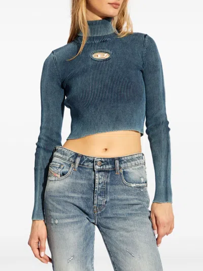 Diesel Cropped Slim-fit Top With Ribbed Texture