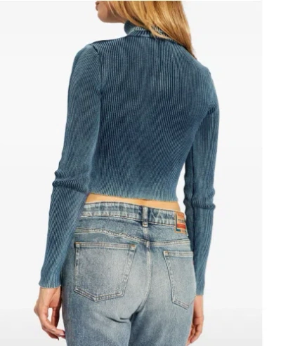 Diesel Cropped Slim-fit Top With Ribbed Texture