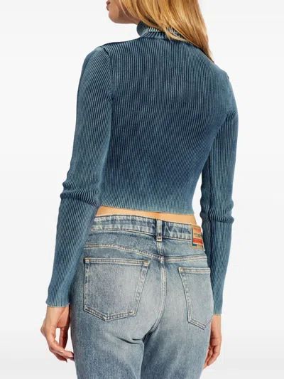 Diesel Cropped Slim-fit Top With Ribbed Texture