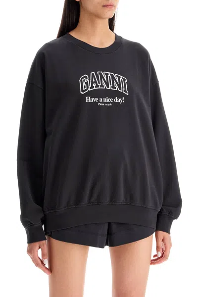 Ganni Cotton Crew-neck Sweatshirt