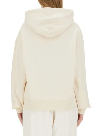 Jil Sander Cotton Hooded Sweatshirt In Neutral