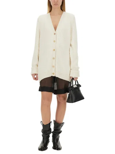 Maison Margiela Off-white Oversized Piled Cardigan