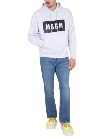 Msgm Man Sweatshirt White Size S Cotton