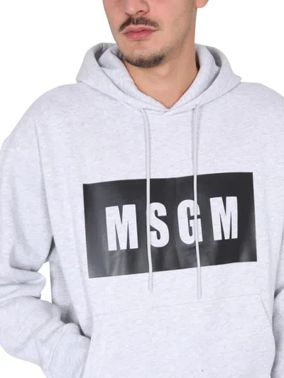 Msgm Man Sweatshirt White Size S Cotton