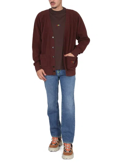 Msgm Classic V-neck Cardigan With Ribbed Accents