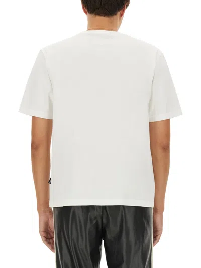 Palm Angels White Short-sleeved T-shirt With Monogram Pa Embroidery