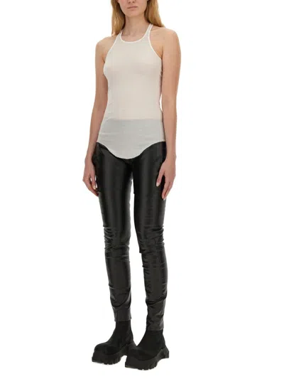 Rick Owens Lurex High-waisted Pants With Gathered Detail