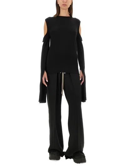 Rick Owens Long Sleeve Wool Knit Top W/cutouts