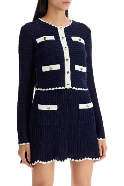 Shop Self-portrait Crochet Cardigan