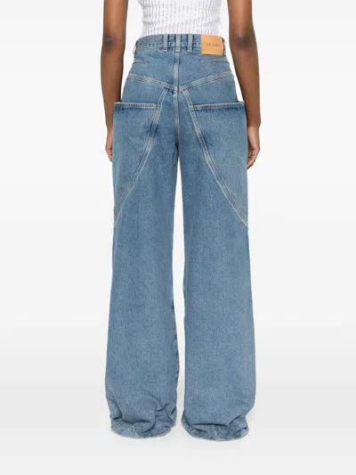 Attico Sky Blue Baggy Jeans With Large Pockets