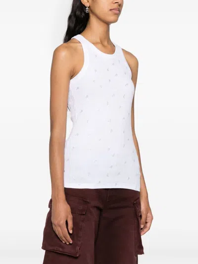 Attico Rhinestone-logo Lettering Tank Top