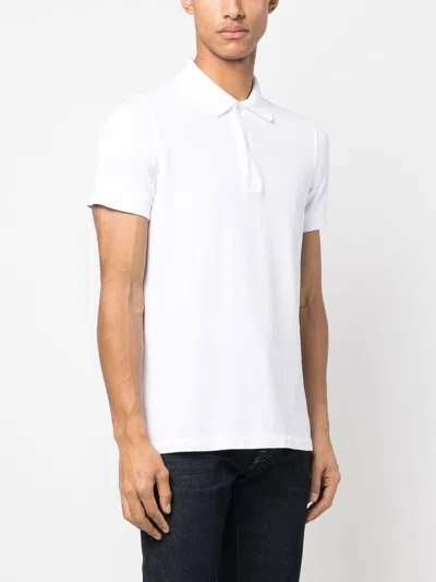 Tom Ford White Polo Shirt With Classic Collar In Cotton Blend Man
