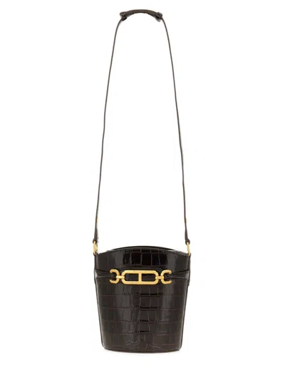 Tom Ford Small Crocodile Bucket Bag With Gold Hardware