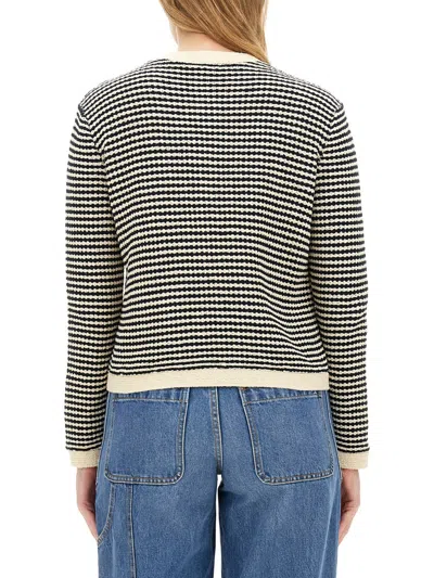 Tory Burch Kendra Contrasting-trim Striped Cardigan