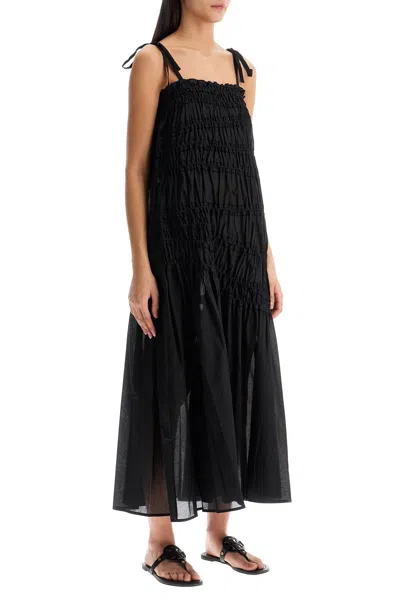 Tory Burch Cotton Smocked Midi Dress