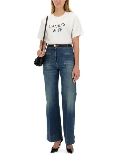Victoria Beckham Straight Trousers With Belt Loops And Pockets