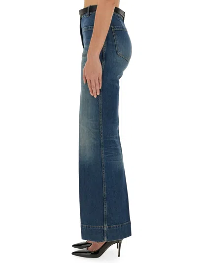Victoria Beckham Straight Trousers With Belt Loops And Pockets