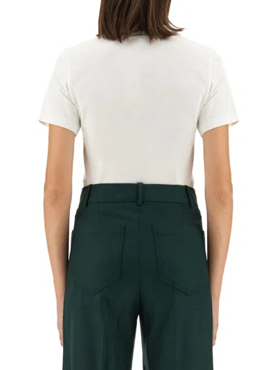 Victoria Beckham Womens White Logo-print Regular-fit Organic-cotton Jersey T-shirt Xl